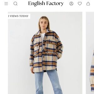 English Factory Oversized Plaid Shacket